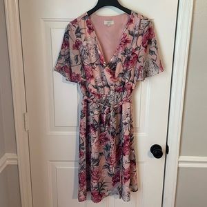 LOFT Blush floral dress size Medium